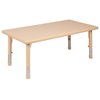 Flash Furniture Rectangle 24 X 48 X 23.75, Plastic, Steel Top, Brown YU-YCX-0013-2-RECT-TBL-NAT-R-GG